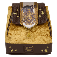 LOUNGEFLY - HARRY POTTER - HUFFLEPUFF BANNER VELVET MINI BACKPACK - LOUNGFLY EXCLUSIVE LIMITED EDITION