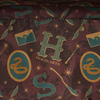 LOUNGEFLY - HARRY POTTER - SLYTHERIN BANNER VELVET MINI BACKPACK - LOUNGFLY EXCLUSIVE LIMITED EDITION