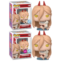 Chainsaw Man - Power with Meowy Exclusive Pop! Vinyl Figure - CHASE BUNDLE