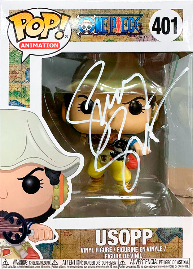 ONE PIECE Usopp Pop! Vinyl SIGNED by English Voice Actor, Sonny Strai