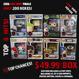 2026 EDITION GRAIL BOX HUNT EXCLUSIVE FINALE POP! VINYL - TOP 8 HITS - 15 TOP CHANCES!