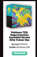 PRE-ORDER - POKÉMON TCG: MEGA EVOLUTION - ASCENDED HEROES ELITE TRAINER BOX