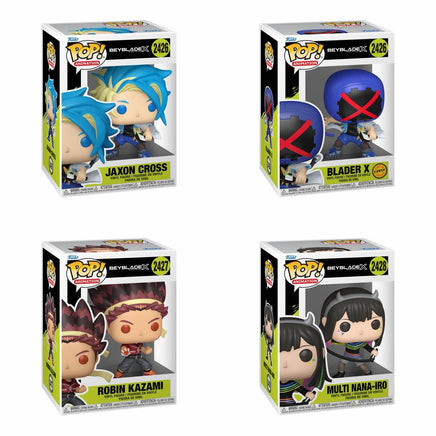 PRE-ORDER - BEYBLADE X - JAXON, ROBIN, MULTI NANA-IRO & BLADER X POP! VINYL - CHASE BUNDLE (SET OF 4) - Rogue Online Pty Ltd