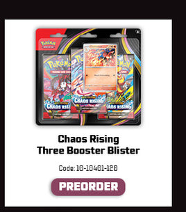 PRE-ORDER - POKÉMON TCG: MEGA EVOLUTION - CHAOS RISING 3-BLISTER PACK