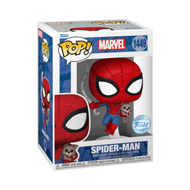 MARVEL COMICS - Figurine en vinyle Pop! exclusive Spiderman avec Sandwich le chien