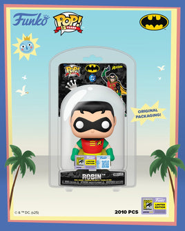 DC UNIVERSE - ROBIN POP! VINYL - 2025 SDCC - 2010 PCS LIMITED EDITION CLAMBSHELL - IMPORT