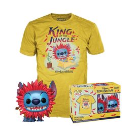 PRE-ORDER - DISNEY - Pop! & Tee Stitch as Simba (Metallic) - IMPORT
