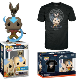 Avatar The Last Airbender - Aang with Momo Glow Pop! Vinyl & Tee - WALMART EXCLUSIVE