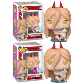 Chainsaw Man - Power with Meowy Exclusive Pop! Vinyl Figure - CHASE BUNDLE