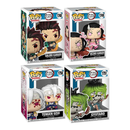 DEMON SLAYER: Tanjiro #1748 Nezuko #1749 Tengen #1750 Gyutaro #1751 Pop! Vinyl Bundle (Set of 4)