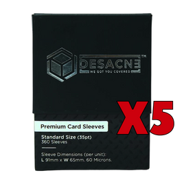 PRE-ORDER - DESACNE - PREMIUM CARD SLEEVES (360PCS) - STANDARD CARD SIZE - LIMITED EDITION - BUNDLE (SET OF 5)