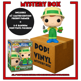 PRE-ORDER - FUNKO FREDDY - FARMER FREDDY POP! VINYL - OFFICIAL FUNKO EXCLUSIVE - MYSTERY BOX (INCLUDES FARMER FREDDY & 4 POP! VINYL)