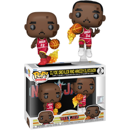 NBA Basketball: Jam - Clyde Drexler & Hakeem Olajuwon 8-Bit Pop! Vinyl 2-Pack