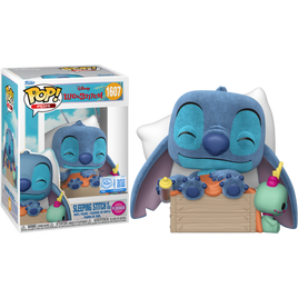 DISNEY - SLEEPING STITCH IN BOX (FLOCKED) Exclusive Pop! Vinyl Figure - PLUS EDITION