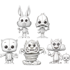 PRE-ORDER - LOONEY TUNES - SKETCHED BUGS, DAFFY, PORKY, TASMANIAN DEVIL & SYLVESTER & TWEETY POP! VINYL FIGURE - BUNDLE (SET OF 5)