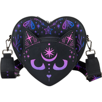 LOUNGEFLY - Figural Neon Cat Heart 8” Faux Leather Crossbody Bag - LIMITED EDITION