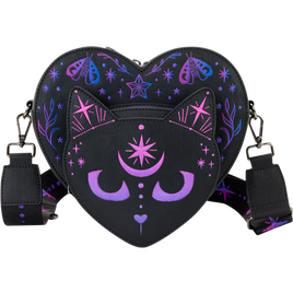 LOUNGEFLY - Figural Neon Cat Heart 8” Faux Leather Crossbody Bag - LIMITED EDITION
