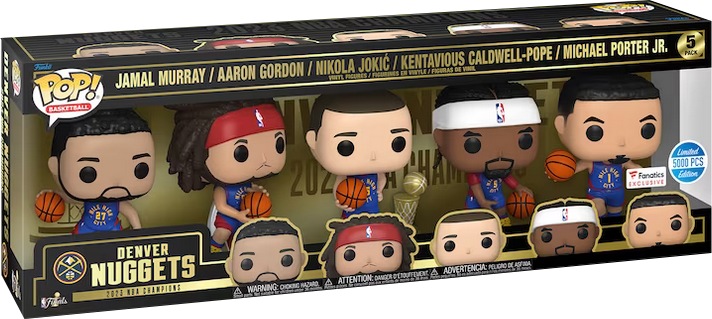Denver Nuggets Funko 2023 NBA Finals Champions POP! Five-Pack With Trophy - 5000PC LIMITED EDITION