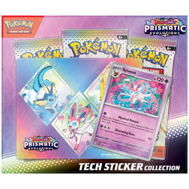 PRE-ORDER - POKÉMON TCG Scarlet & Violet 8.5 Prismatic Evolutions Tech Sticker Collection - RANDOM 1 OF 3 DESIGNS