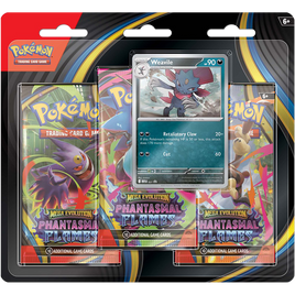 PRE-ORDER - POKÉMON TCG: MEGA EVOLUTION - PHANTASMAL FLAMES THREE BLISTER PACK - RANDOM