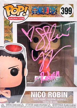 ONE PIECE: Nico Pop! Vinyl SIGNED by English Voice Actress, Stephanie Young - JSA CERTIFIED