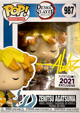 DEMON SLAYER: Zenitsu Funimation Exklusives Pop!-Vinyl SIGNIERT vom englischen Synchronsprecher Aleks Le – JSA-ZERTIFIZIERT