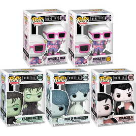 PRE-ORDER - UNIVERSAL MONSTERS - DRACULA, FRANKENSTEIN, THE BRIDE & INVISIBLE MAN (ANIME) POP! VINYL FIGURE - CHASE BUNDLE (SET OF 5)