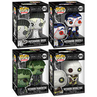 PRE-ORDER - UNIVERSAL MONSTERS - PATCHWORK BRIDE, DRACULA, FRANKENSTEIN & INVISIBLE MAN POP! VINYL FIGURE - BUNDLE (SET OF 4)