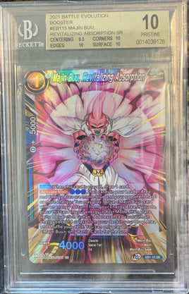 DBZ - 2021 Battle Evolution Booster - Majin Buu, Revitalizing Absorption SR - BECKETT (BGS) 10