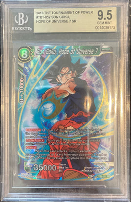 DBZ - 2018 The Tournament of Power - Son Goku, Hope of Universe 7 SR - BECKETT (BGS) 9.5