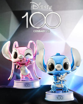 HOT TOYS - DISNEY 100 - Coffret Cosbaby Stitch &amp; Angel métallisé de 2 pièces