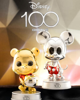 HOT TOYS - DISNEY 100 - Coffret Cosbaby métallique Winnie &amp; Mickey, lot de 2