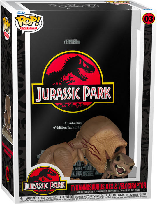 Jurassic Park - Tyrannosaurus Rex & Velociraptor Pop! Movie Poster Vinyl Figure