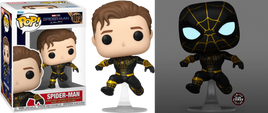 Spider-Man No Way Home Unmasked Spider-Man Black Suit Exclusive Pop! Vinyl - CHASE BUNDLE