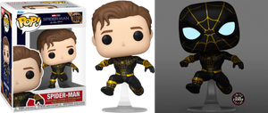 Spider-Man No Way Home Unmasked Spider-Man Black Suit Exclusive Pop! Vinyl - CHASE BUNDLE