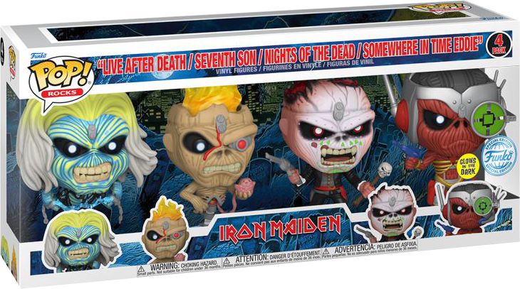 POP! ROCKS - IRON MAIDEN EDDIE 4-PACK GLOW EXCLUSIVE POP! VINYL - 4-PACK