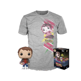 Back To The Future - Marty with Hoverboard Pop! Vinyl & Tee Exclusive  - IMPORT