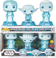Star Wars: Across the Galaxy - Anakin Skywalker, Yoda & Obi-Wan Kenobi Endor Force Ghost Glow in the Dark Exclusive Pop! Vinyl Figure 3-Pack