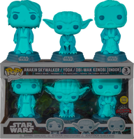 Star Wars: Across the Galaxy - Anakin Skywalker, Yoda & Obi-Wan Kenobi Endor Force Ghost Glow in the Dark Exclusive Pop! Vinyl Figure 3-Pack