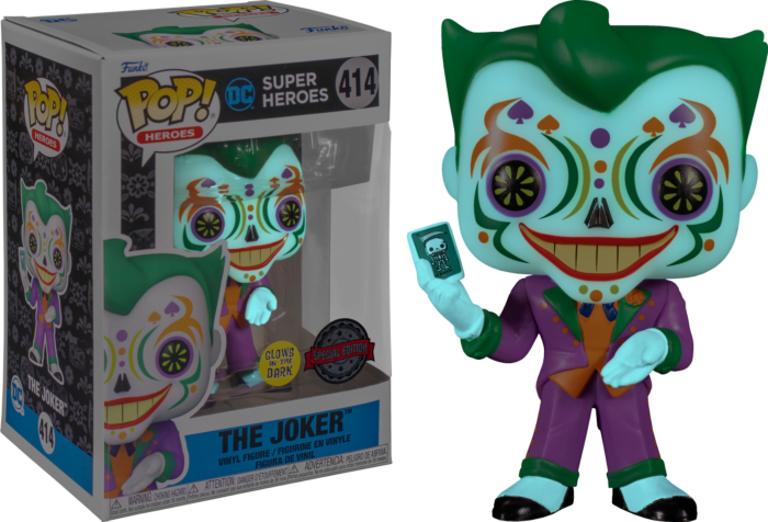 Batman Joker Dia De Los DC Glow Exclusive Pop Vinyl RS Rogue