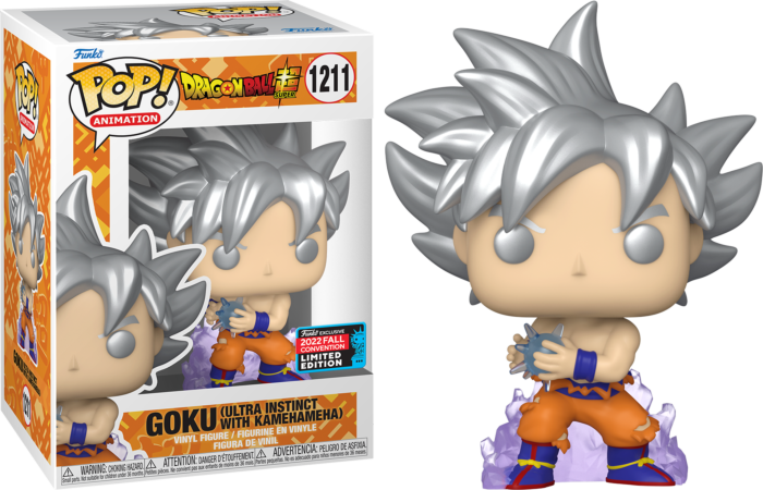 Dragon Ball Super - Goku Metallic Ultra Instinct with Kamehameha Pop! Vinyl - 2022 NYCC Convention Exclusive