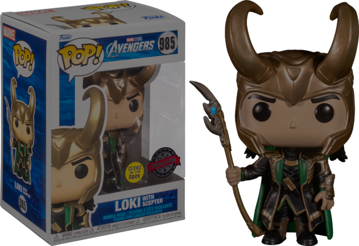 The Avengers - Loki with Sceptor Glow Exclusive Pop! Vinyl Figure