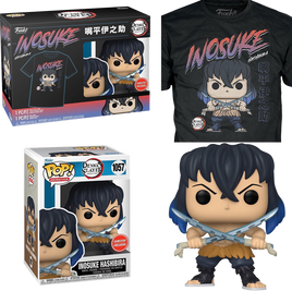 Demon Slayer - Inosuke Unmasked Pop! Vinyl & Tee Box - GAME STOP EXCLUSIVE