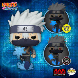 NARUTO SHIPPUDEN - Young Kakashi Hatake with Chidori Glow Pop! Vinyl Figure - AAA EXCLUSIVE CHASE BUNDLE