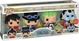 Luffy, Sabo Glow, Roronoa Zoro, and Jinbe Pop! Vinyl - GAMESTOP EXCLUSIVE 4-PACK