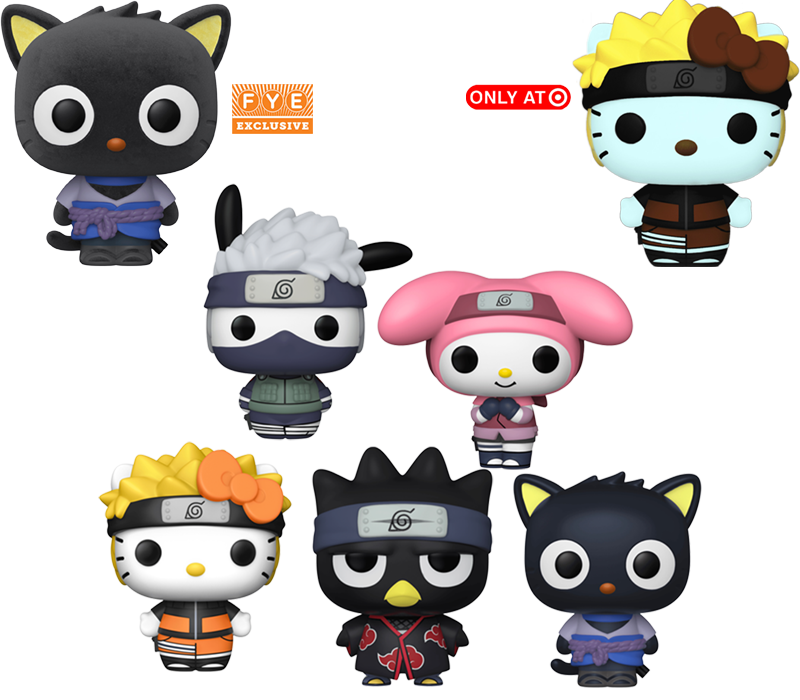 Naruto Shippuden X Hello Kitty Pop! Vinyl Exclusive - Bundle (Set of 7)