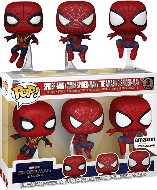 Spider-Man No Way Home - Spider-Man Leaping Exclusive Pop! Vinyl (3-Pack) - AMAZON EXCLUSIVE