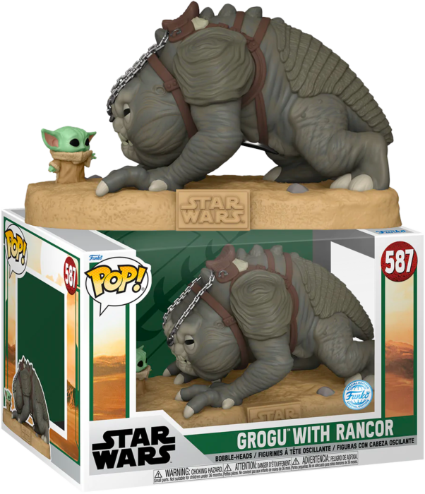 Star Wars: The Book of Boba Fett - Grogu with Rancor Jumbo 10” Pop! Vinyl Figure